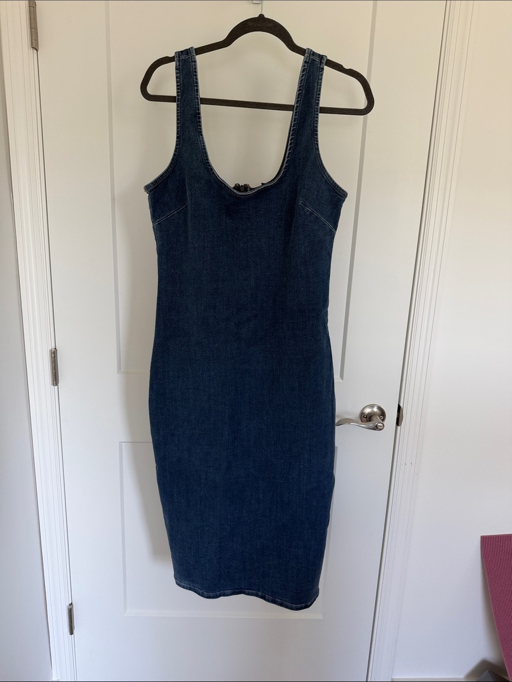 Express Dark Blue Denim Midi Tank Dress
